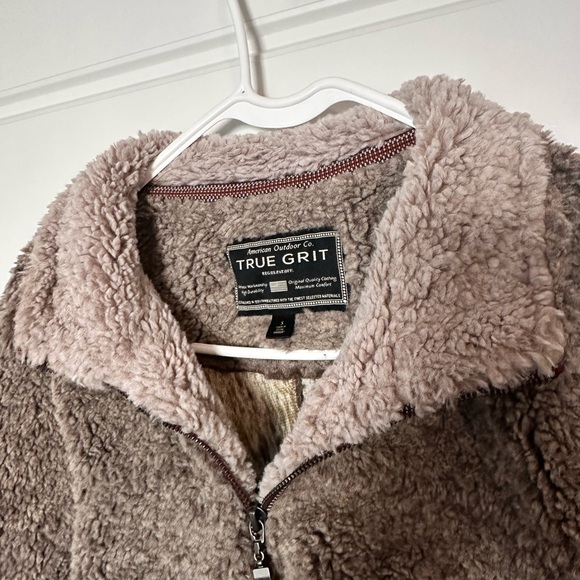 True Grit Fleece Quarter-Zip Pullover – Men’s Small – Brown-EXCELLENT cond. - Picture 2 of 4